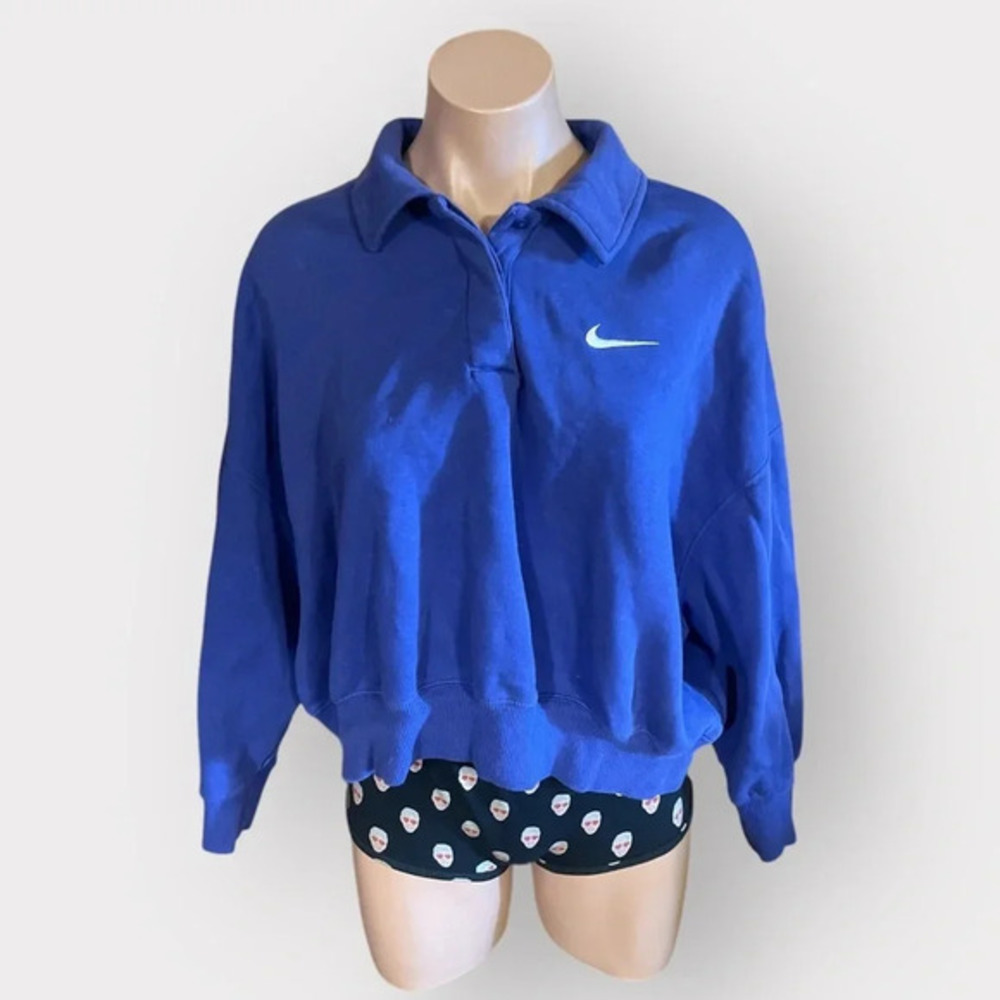 Nike Blue Sweatshirt with White Logo